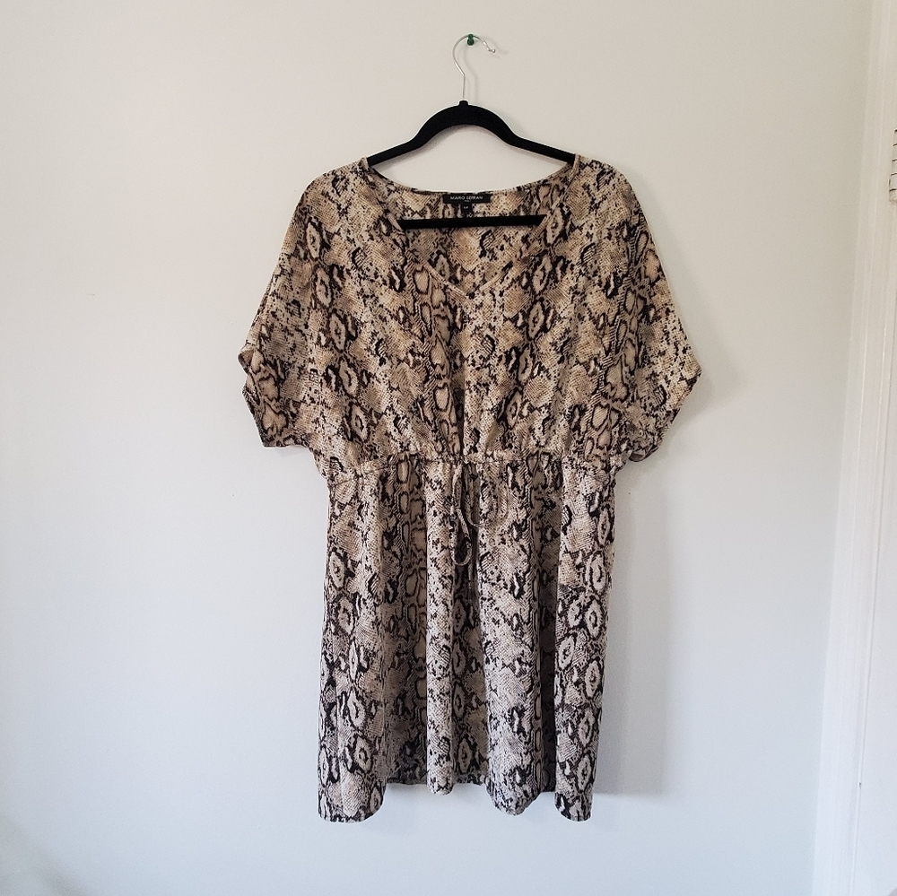 Snake Print Cover up Tunic Shirt Mario Serrani Italy